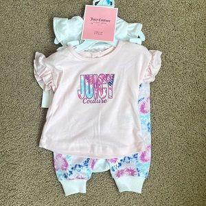 NWT Juicy Couture 3-Piece Set- Onesie, Joggers & T-Shirt Size 6-9M